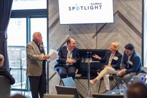 Panelists engaging with one another at the first FundBank Spotlight event in New York.