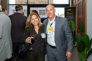 Mike Enrico with a fellow industry professional at the first FundBank Spotlight event in New York.